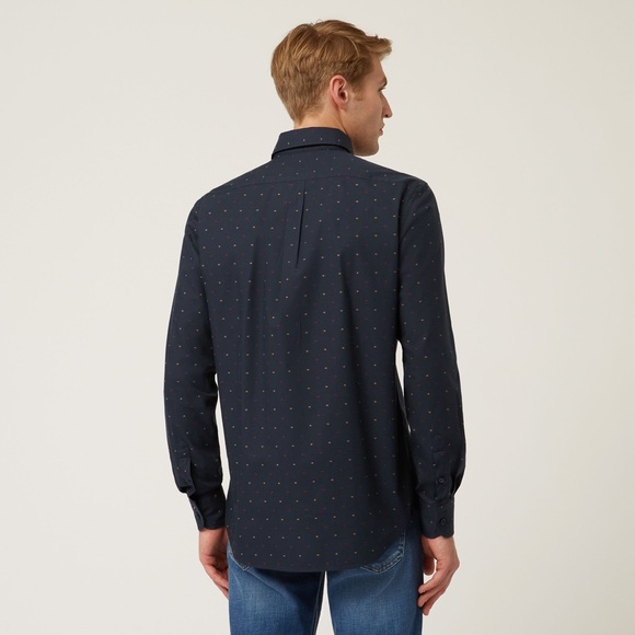 Harmont & Blaine 100% Navy Blue Patterned Shirt (Inv. #001) - Picture 2 of 14